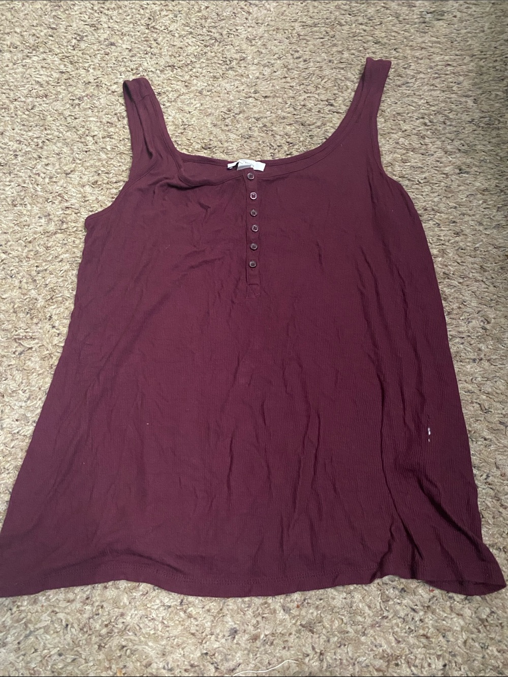 Daily Ritual Button-Front Camisole Tank - Burgundy